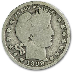 1899-S Barber Quarter Good 1899-S Barber Quarter Good